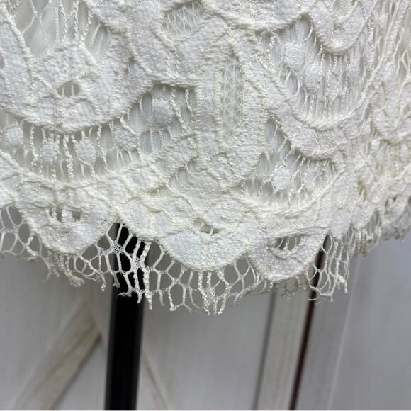 Alexia Admor Lace Front Bell Sleeve Sheath Dress Small Ivory White Half Sleeve - Picture 7 of 13